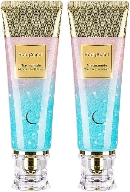 BodyAccel Niacinamide Whitening Toothpaste – Natural Whitening Toothpaste with Niacinamide, Gentle Formula for Brighter Teeth & Fresh Breath, 2-Pack (2) - Image 1