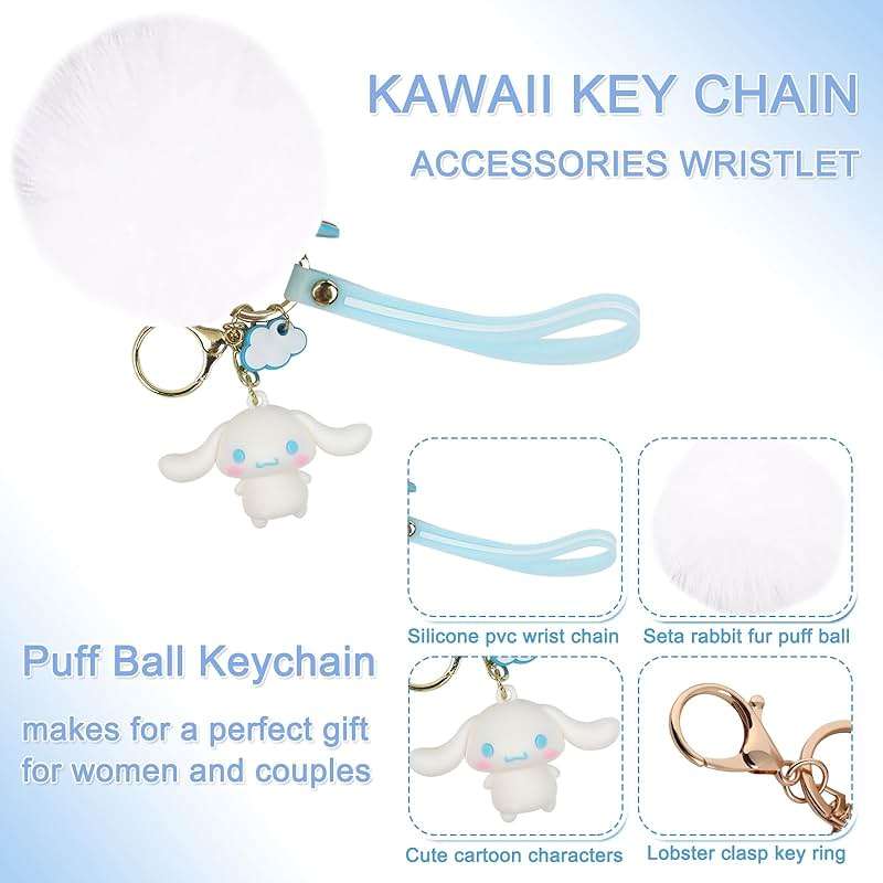 HATOTO Stanley Cup Accessories Set, Cute Kawaii Pom Pom Design Water Bottle Handle Strap, Silicone Boot, Charms for 30/40oz Tumble - Image 3