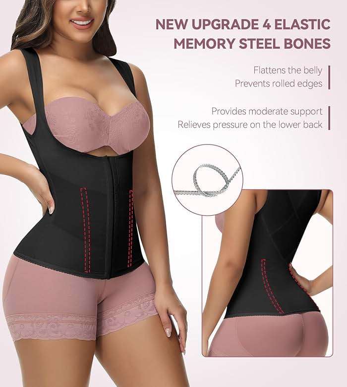SHAPSHE Waist Trainer for Women Workout Corset Waist Cincher Shapewear Tummy Control Vest Body Shaper Invisible Girdle - Image 4
