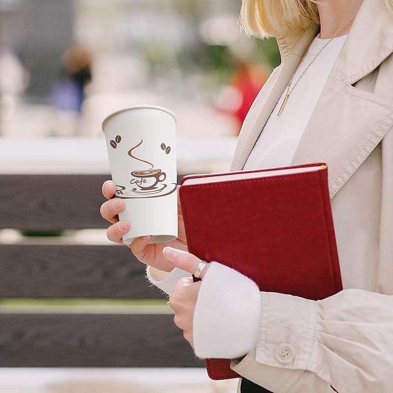 Lamosi Coffee Cups 16 oz 180 Pack, Disposable Paper Cups for Hot or Cold Drinks, Insulated Leakproof Cup for Cafe, Office, hotel and Home - Image 5