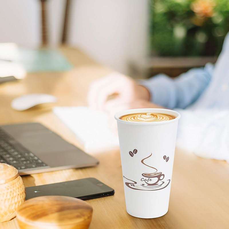 Lamosi Coffee Cups 16 oz 180 Pack, Disposable Paper Cups for Hot or Cold Drinks, Insulated Leakproof Cup for Cafe, Office, hotel and Home - Image 6