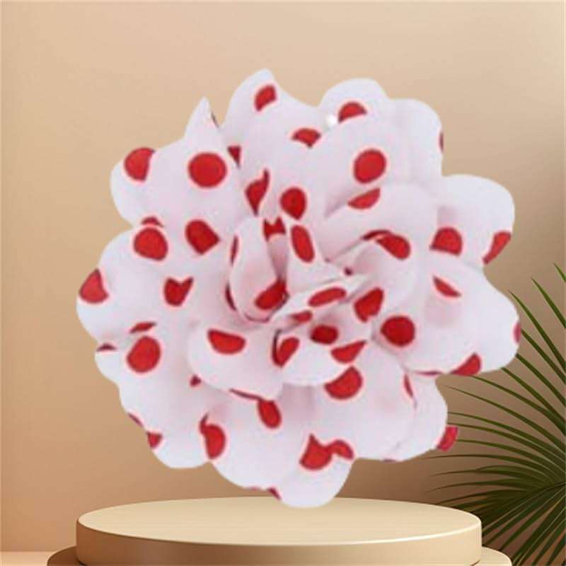 Flower Hair Clip and Brooch Pin Double Color Spot Flower Broochs Lapel Pins Dainty Elegant Camellia Brooch Pin Handmade Petals DIY Clothing Shoes Hats Accessories Wedding Party Dance Banquet Dress Suit Ceremony Jewelry Accessories for Women - Image 2