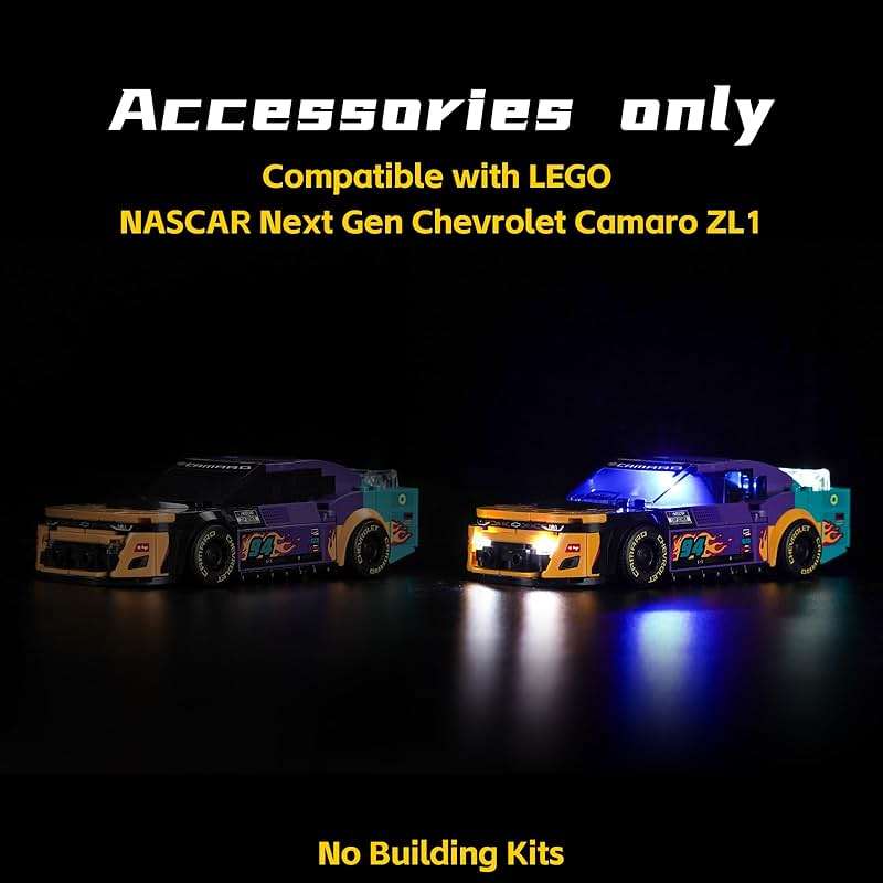 BrickBling LED Lights Compatible with Lego Speed Champions NASCAR Next Gen Chevrolet Camaro ZL1, Creative Light Kit Compatible with Lego 76935 (No Model) - Image 3