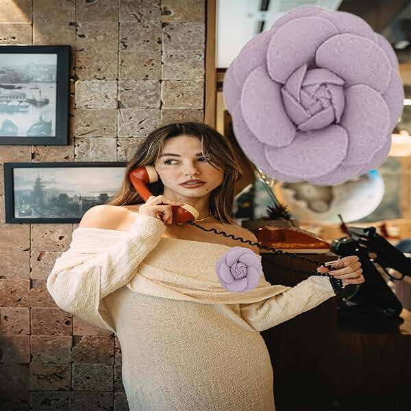 Camellia Hair Clip and Brooch Pin for Women Dainty Flower Broochs Lapel Pins Designer Inspired Camellia Peony Rose Brooches Flower DIY Clothing Shoes Hats Accessories Wedding Party Dance Banquet Dress Suit Ceremony Jewelry Accessories - Image 4