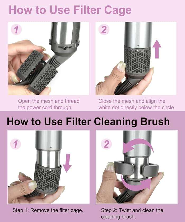 YTCHYYSK Outer Filter Cage Cover Replacement and Cleaning Brush for Dyson Airwrap HS01 HS05 Strainer Magnetic Filter Cover Part no. 969758-06 NO.969760-01 - Image 4