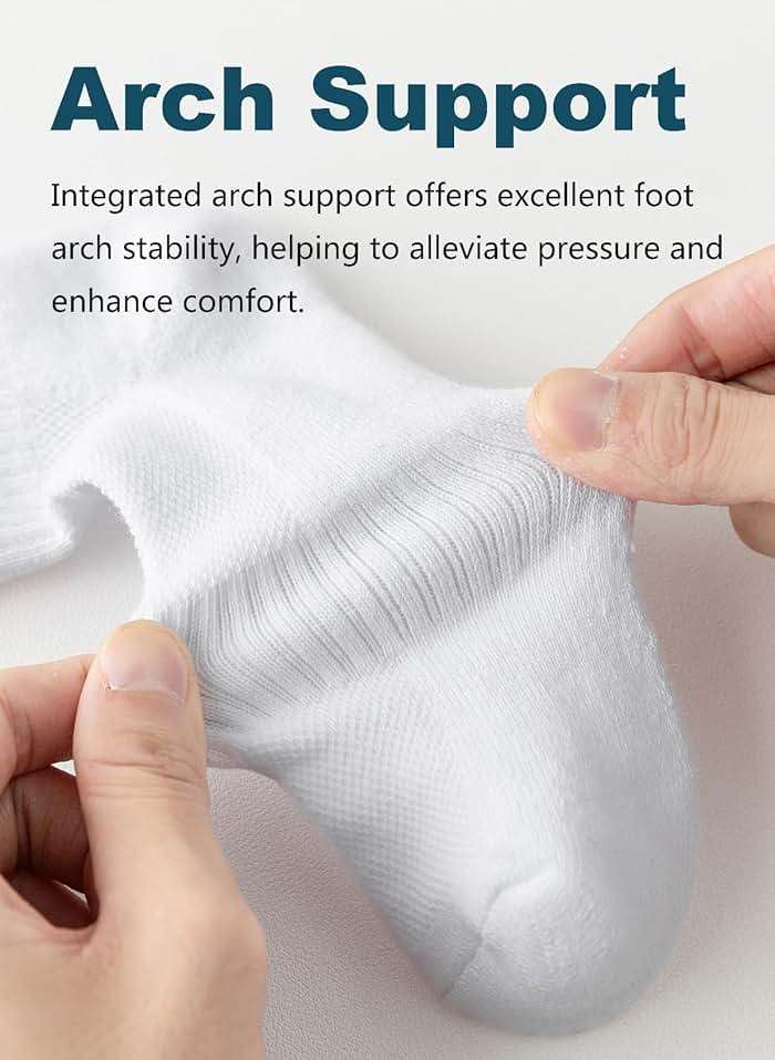 Rehelu Womens Ankle Socks Cotton Mini Crew Socks Cushioned Running Gym Workout Socks for Women 6 Pairs - Image 3