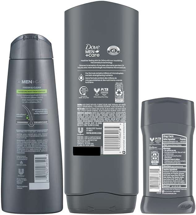 Dove Men + Care Bundle – Extra Fresh Body Wash & 72H Deodorant + Fresh + Clean 2-in-1 Shampoo and Conditioner, Citrus Scent (3 Piece Set) - Image 3
