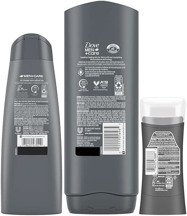 Dove Men+ Care Shower Essentials – Relaxing Body + Face Wash, Blue Eucalyptus + Birch and Revitalizing 2-in-1 Shampoo, Eucalyptus + Cedar - Image 3