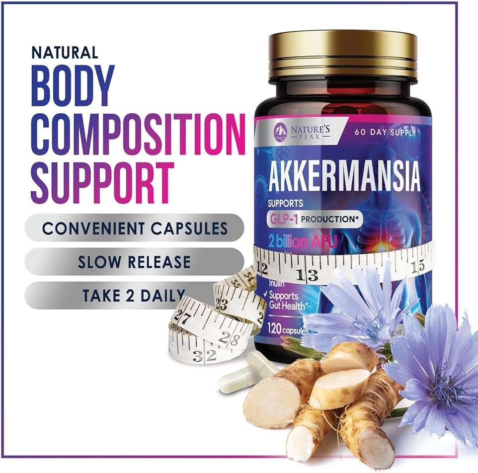 Akkermansia Gut Health Supplement - Premium Akkermansia Probiotic With Prebiotic Fiber - Akkermansia Muciniphila 2 Billion AFU Per Serving - GLP-1 Support for Women & Men, Bottled USA - 120 Capsules - Image 6