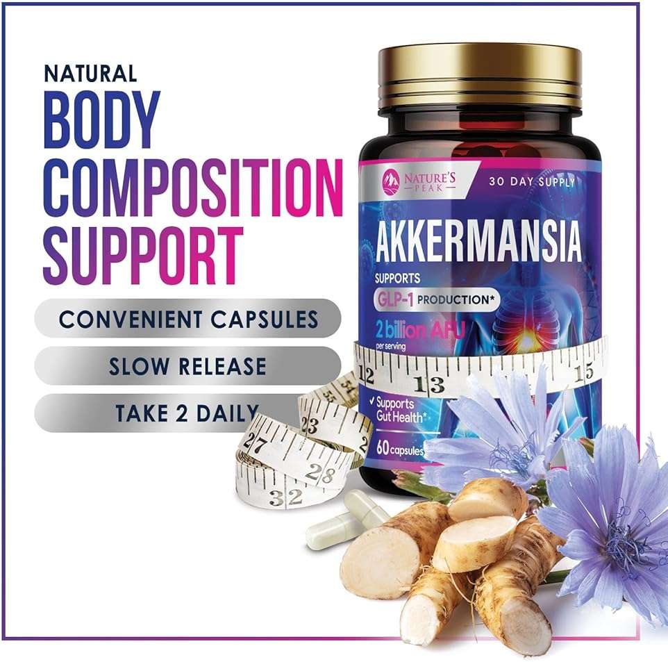 Akkermansia Gut Health Supplement - Premium Akkermansia Probiotic With Prebiotic Fiber - Akkermansia Muciniphila 2 Billion AFU Per Serving - GLP-1 Support for Women & Men, Bottled USA - 60 Capsules - Image 6