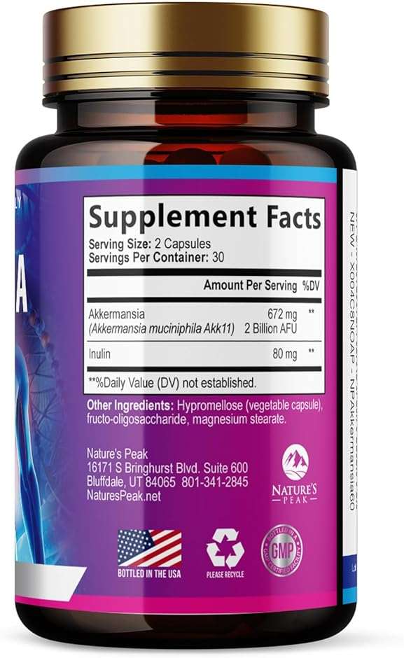 Akkermansia Gut Health Supplement - Premium Akkermansia Probiotic With Prebiotic Fiber - Akkermansia Muciniphila 2 Billion AFU Per Serving - GLP-1 Support for Women & Men, Bottled USA - 60 Capsules - Image 9