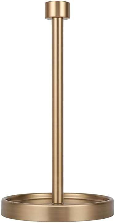 Ivilon Countertop Paper Towel Holder - Modern End Cap Minimalist Design - Color Warm Gold - Image 1