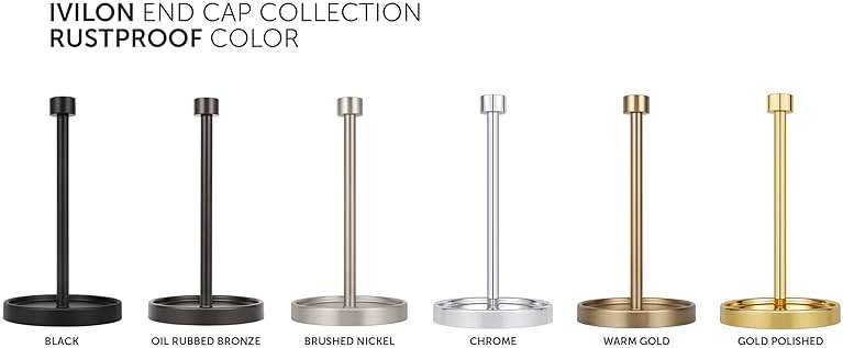 Ivilon Countertop Paper Towel Holder - Modern End Cap Minimalist Design - Color Warm Gold - Image 5
