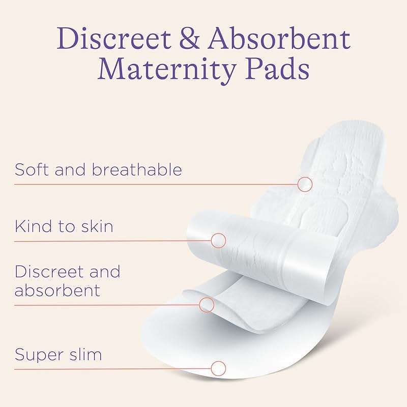 Lansinoh Postpartum Maxi Pads Bundle, 40 Count, Heavy Absorbency Overnight Pads with Wings, Includes 2 Sizes for Extra Protection, Postpartum Essentials - Image 4