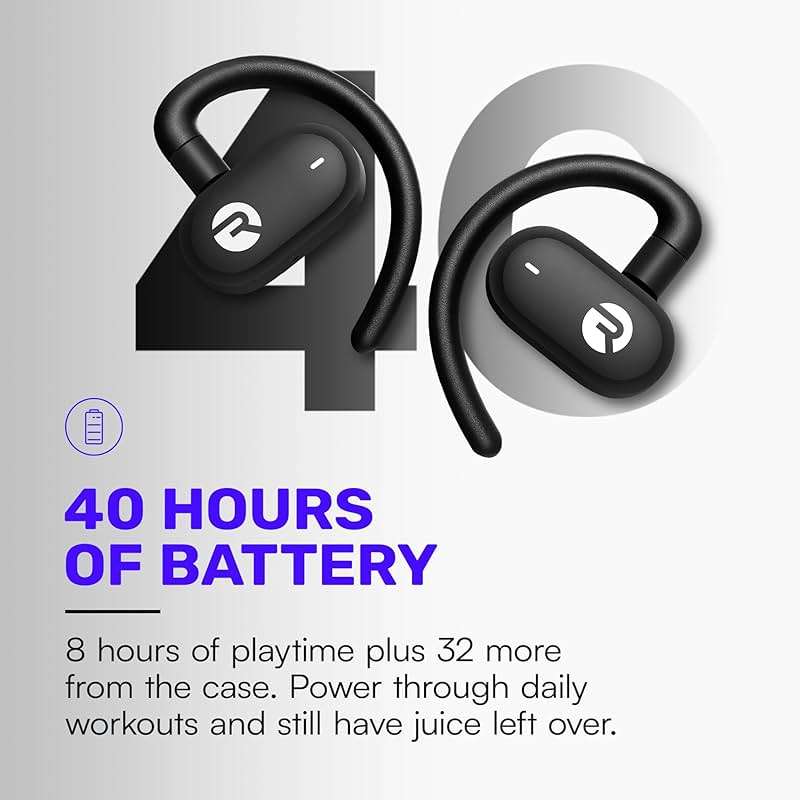 Raycon Fitness Open Ear Earbuds – Open Ear Headphones, Earbuds Wireless Bluetooth, Running Headphones, Sweat & Water-Resistant Earphones, 40 Hours Battery Life (Blue) - Image 3