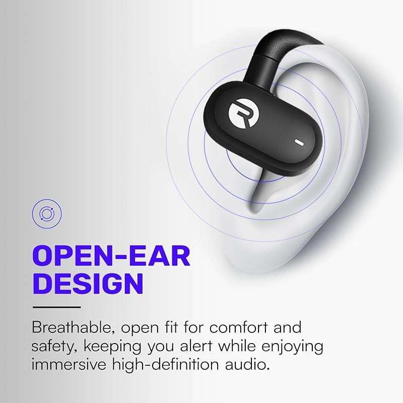Raycon Fitness Open Ear Earbuds – Open Ear Headphones, Earbuds Wireless Bluetooth, Running Headphones, Sweat & Water-Resistant Earphones, 40 Hours Battery Life (Blue) - Image 5