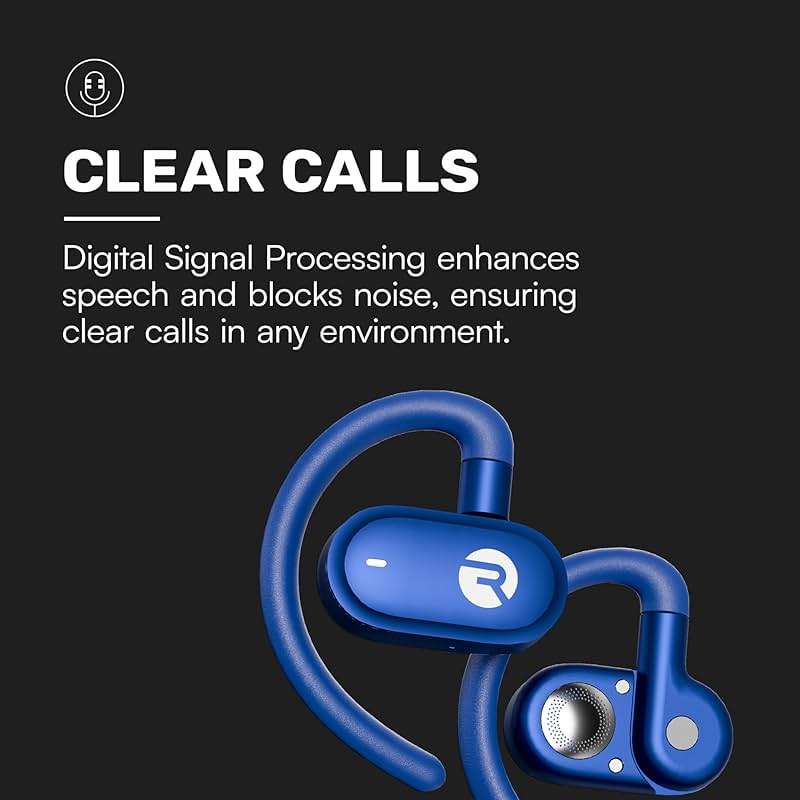 Raycon Fitness Open Ear Earbuds – Open Ear Headphones, Earbuds Wireless Bluetooth, Running Headphones, Sweat & Water-Resistant Earphones, 40 Hours Battery Life (Blue) - Image 6