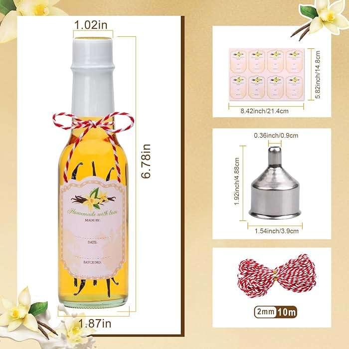 Hot Sauce Bottles 5 oz, Clear Woozy With Shrink Capsules, Small Wine Making With Lids for Bottling, Empty 5oz Glass Vanilla Extract With White Caps Set of 4 - Image 2