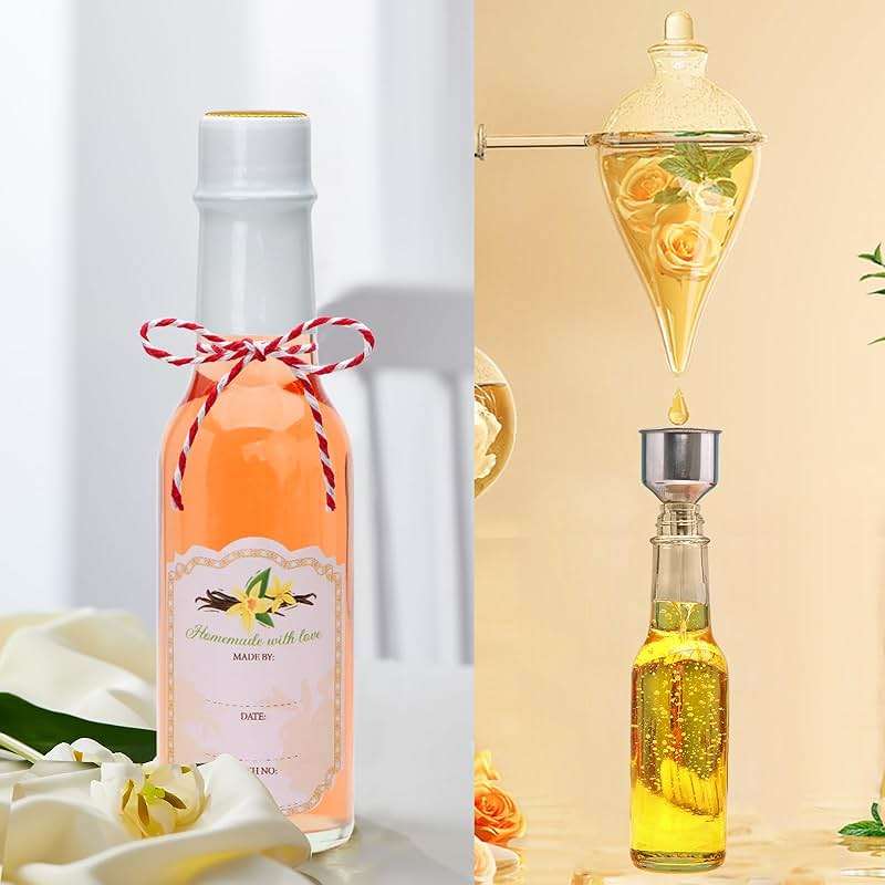 Hot Sauce Bottles 5 oz, Clear Woozy With Shrink Capsules, Small Wine Making With Lids for Bottling, Empty 5oz Glass Vanilla Extract With White Caps Set of 4 - Image 4