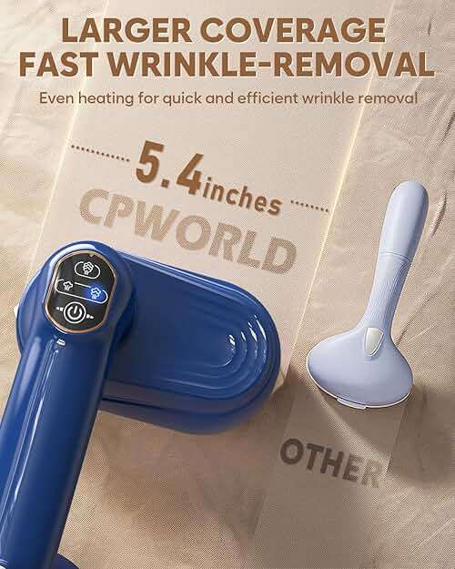 CPWORLD Steamer for Clothes, Travel Steamer & Iron 2-in1, Handheld Clothes Steamer-20s Heat-up, 230ml Large Tank, 180° Rotatable Handle, 1050W Portable Garment Steamer with Storage Bag, Only for 120V - Image 3