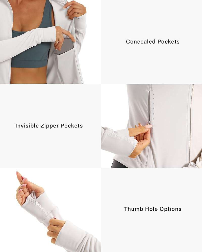 Stelle Women's Zip Up Jackets Lightweight Athletic Running Jacket Workout Slim Fit Yoga Track Clothes with Thumb Holes - Image 3