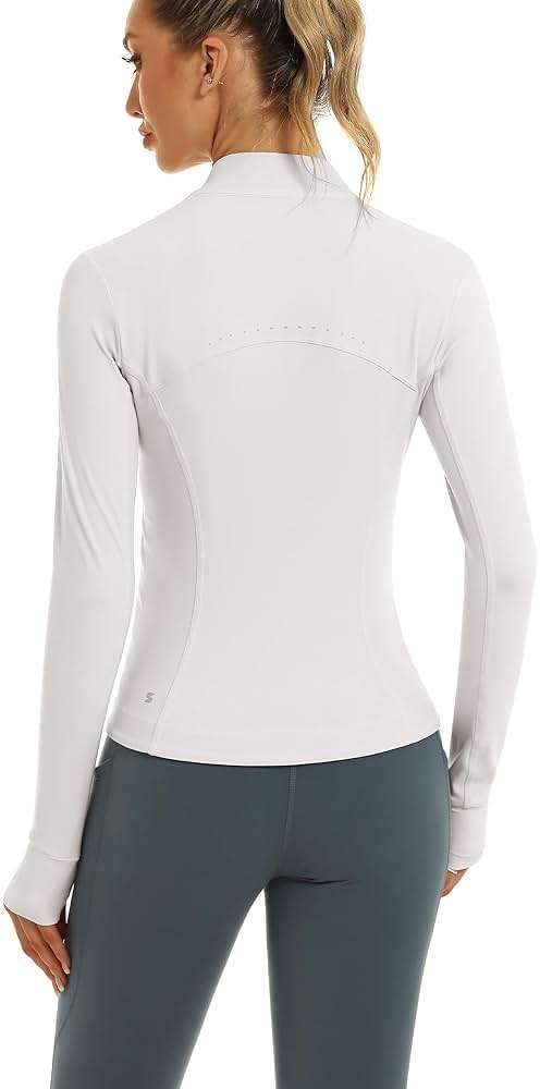 Stelle Women's Zip Up Jackets Lightweight Athletic Running Jacket Workout Slim Fit Yoga Track Clothes with Thumb Holes - Image 4