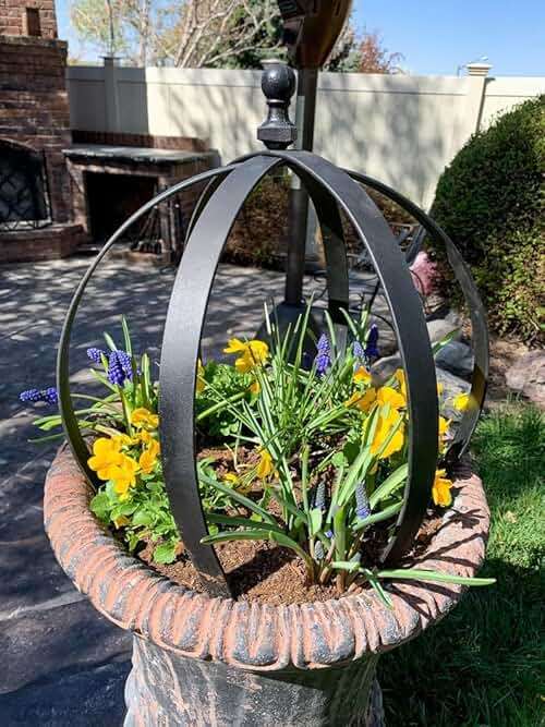 Metal Garden Obelisk Trellis 18"x22" - 2pcs, Large Round Black Plant Frame for Climbing Plants, Indoor/Outdoor Topiary Structure, Ideal for Potted Plant Decor - Outdoor Garden Decoration and Yard Gift - Image 5