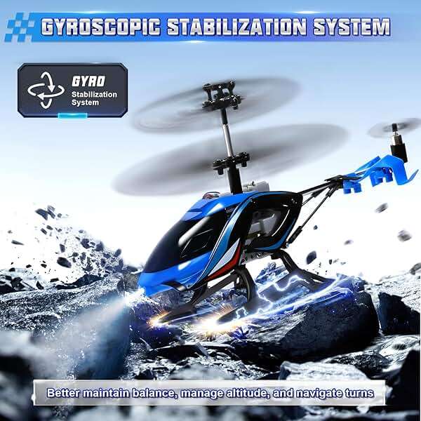 A ALPHA RC Helicopter, 2.4G Remote Control Helicopter with LED Lights, Vigilante, Indoor Outdoor Remote Control Helicóptero Toy for 8 9 10 11 12+ Year Old Boys Gifts, Blue - Image 3