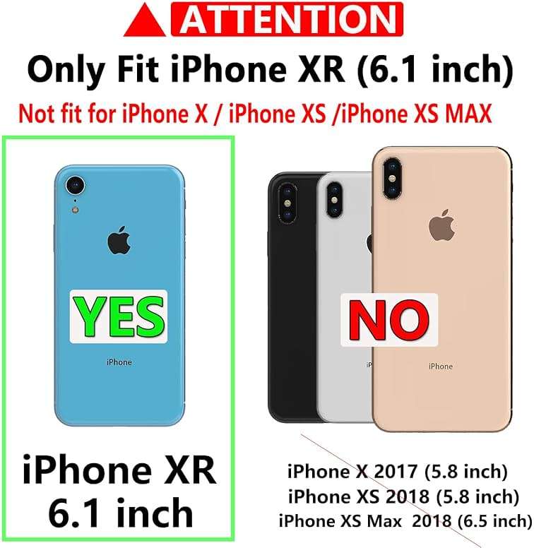 Warsia for iPhone XR Phone case, with HD Screen Protector [Military Grade Drop Tested] Heavy-Duty Tough Rugged Shockproof Protective Case for iPhone XR, Black - Image 2