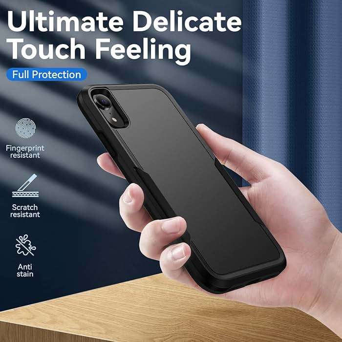 Warsia for iPhone XR Phone case, with HD Screen Protector [Military Grade Drop Tested] Heavy-Duty Tough Rugged Shockproof Protective Case for iPhone XR, Black - Image 3