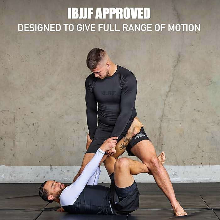 Elite Sports Men's Jiu Jitsu BJJ Rash Guard, Long Full Sleeve Compression Shirt for Sports Nogi Training - Image 6