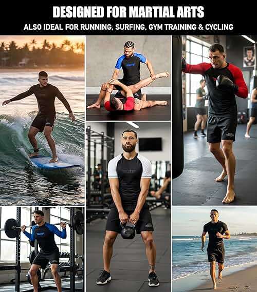 Elite Sports Men's Jiu Jitsu BJJ Rash Guard, Long Full Sleeve Compression Shirt for Sports Nogi Training - Image 8