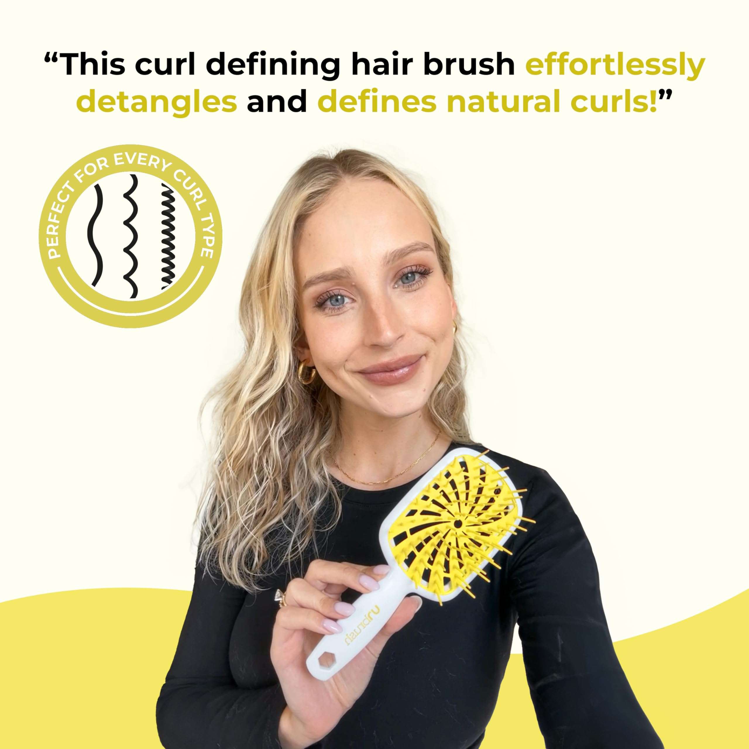 FHI Heat UNbrush Plus — Curly Hair Brush for Gentle & Effective Detangling on Wet or Dry Fragile Hair Types — Detangler Brush w/ 84 UltraFlex Bristles, Ultra-light, Vented, Anti Static Hairbrush - Image 4