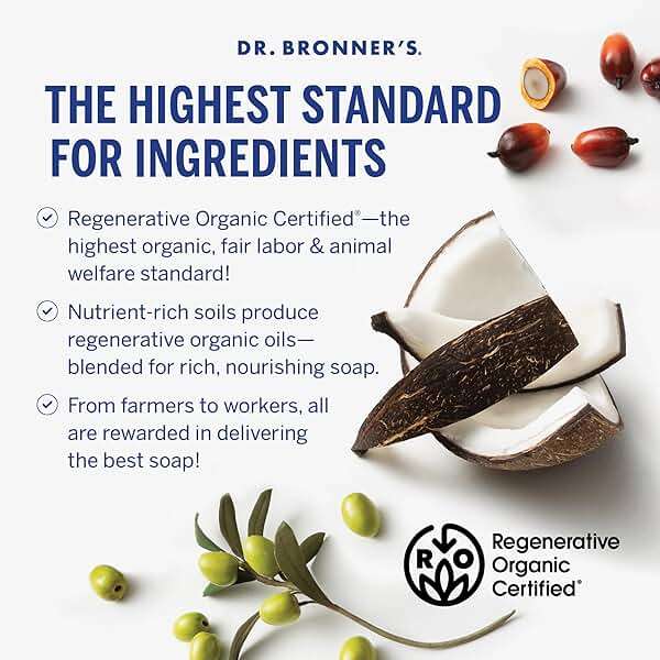 Dr. Bronner's Pure-Castile Magic Bar Soap- Made with Regenerative Organic Certified Oils- For Face, Body, Hair, Vegan Soap Bars for Men & Women- Variety 3-Pack, Peppermint Lavender, Unscented - Image 4