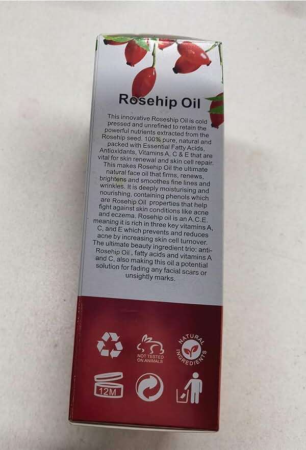 Onznoz Rosehip Oil for Face, Rose Hip Oil Organic Rosehip Seed Oil 100% Pure Cold Pressed for Anti-Aging, Nourishing Hair Care, Face & Skin (2.02 Fl Oz) - Image 4