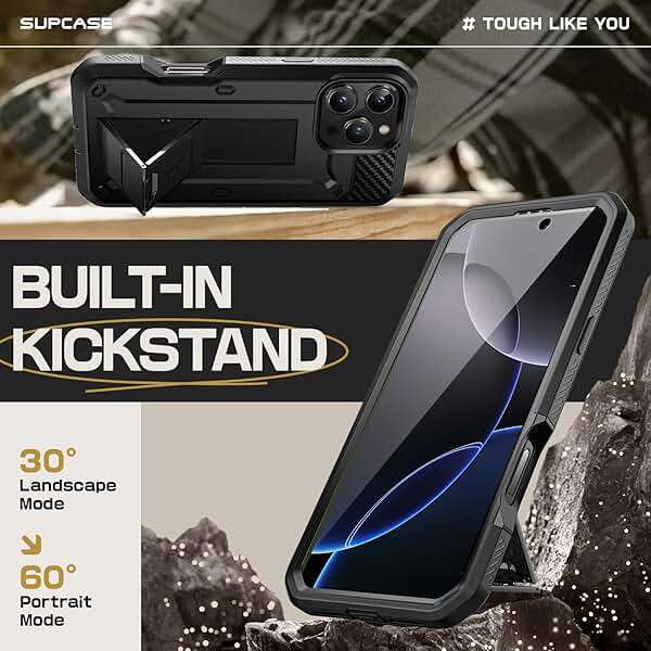 SUPCASE for iPhone 16 Pro Max Case with Screen Protector (Unicorn Beetle Pro), [Built-in Stand & Belt-Clip] [Military-Grade Protection] Full Body Heavy Duty Phone Case, Black - Image 4