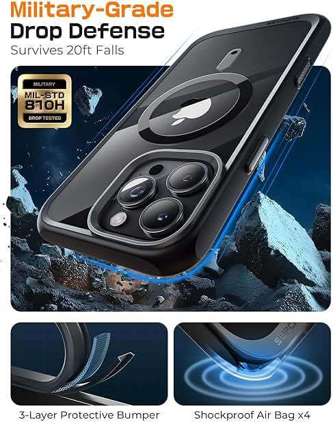 SUPCASE for iPhone 16 Pro Max Case with Camera Control Capture Button (Unicorn Beetle Mag), [Compatible with MagSafe] [Military-Grade Protection] Slim Clear Magnetic Phone Case (Black) - Image 5