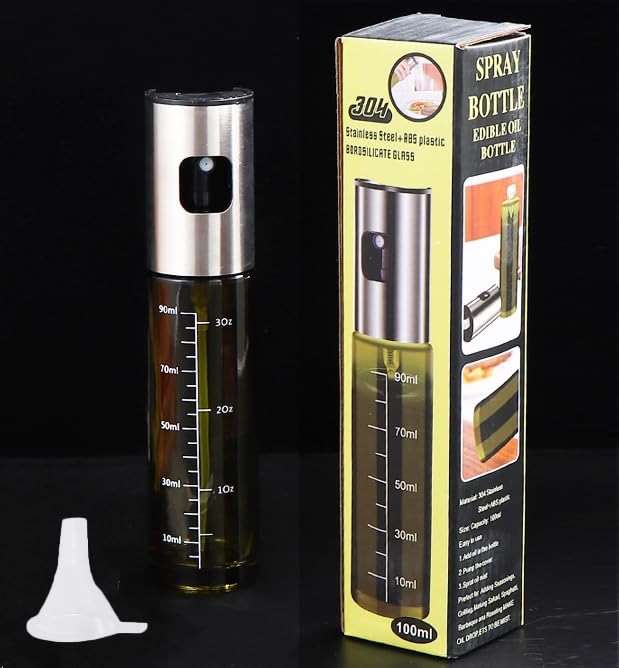 NIKKIER Oil Sprayer for Cooking,100ml Olive Oil Spritzer,Oil Sprayer for Air Fryer, Salad,BBQ,Roasting (Light Blockage) - Image 1