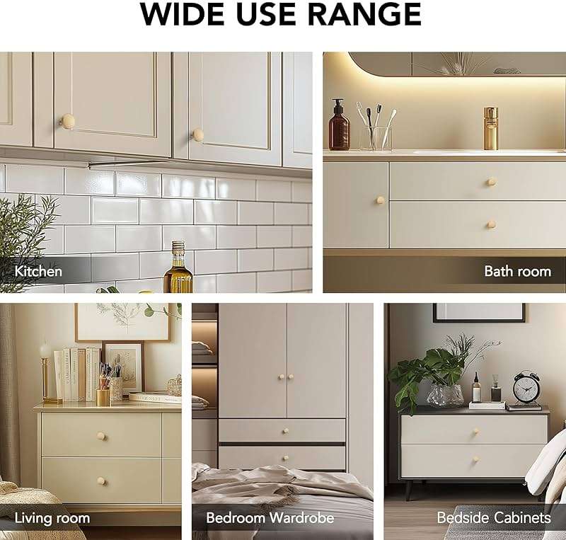 HOME EDIT 20 Pack Champagne Bronze Cabinet Knobs Zinc Round Knobs for Kitchen, Bathroom, Closet, and Dresser - Image 7
