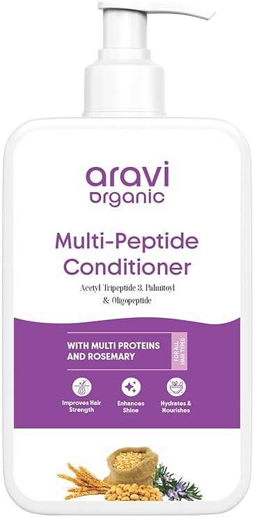 Aravi Organic Multi Peptide Hairfall Conditioner - Acetyl Tripeptide 3, Palmitoyl, Oligopeptide & Rosemary - 6.7 FL Oz / 200 ml - Image 1