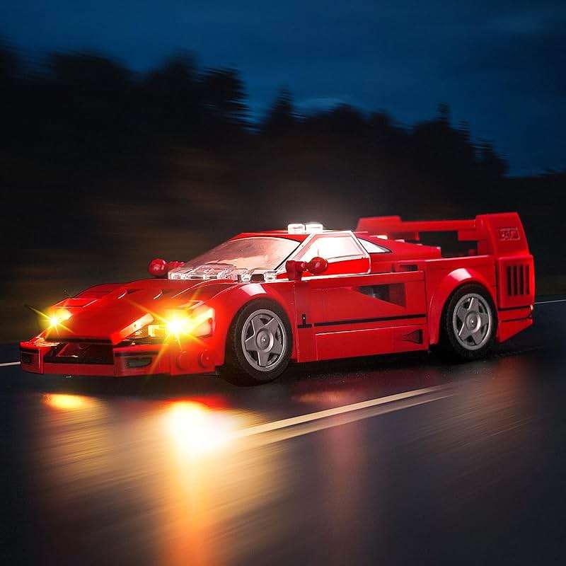BRICKSHINING LED Lighting Compatible with LEGO Ferrari F40 Supercar 76934, Light Kit Compatible with LEGO 76934, Giving Light to Model, NOT Included The Model Set(Typical Version) - Image 2