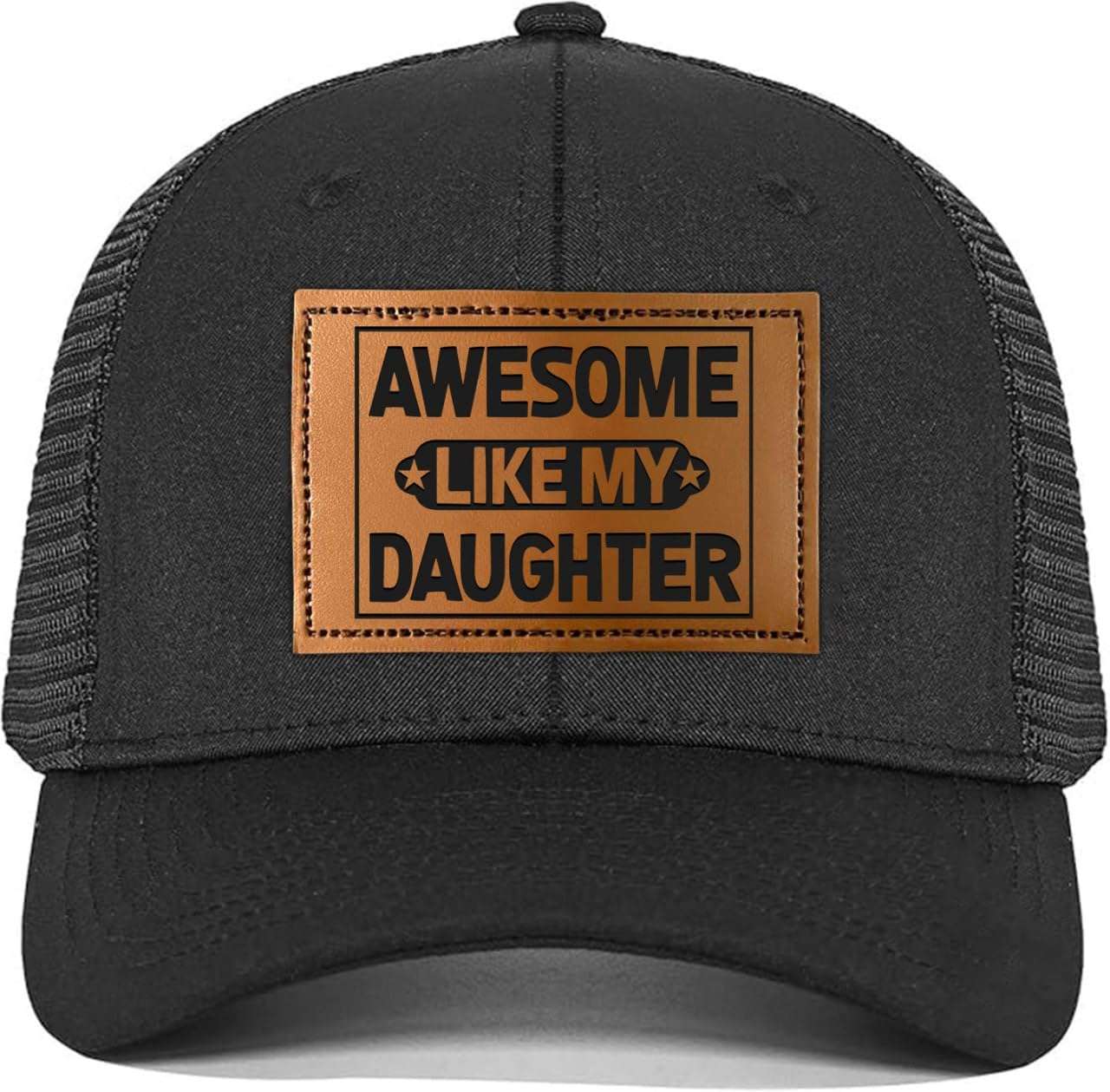 BETHEGIFT Fathers Day Gift for Dad from Daughter - Awesome Father Trucker Hat - Dad Birthday Gifts from Daughter - Adjustable Mesh Baseball Cap for Men, Papa, Stepdad - Image 1
