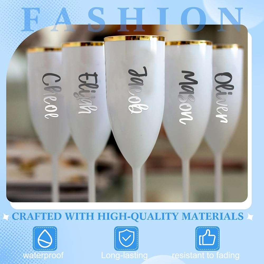 Humyoun 6 Sheets UV DTF Cup Wrap Name Stickers for Water Bottles Waterproof Custom Vinyl Decals Personalized Lettering Gift Stickers for 14-40oz Tumbler Cups Mugs DIY Craft (Silver) - Image 5
