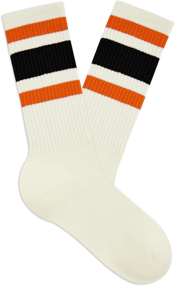 Zando Novelty Striped Retro Vintage Casual Crew Socks for Women - Cotton Sporty Calf Socks - Image 1