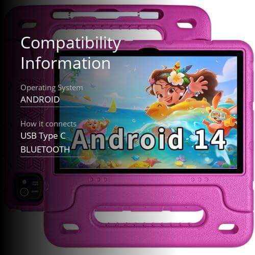 EDDBNi Kids Tablet Android 15 Tablet 10 inch Kids Tablets with Case Quad Core 64GB Dual Camera Parental Controls 2.4G WiFi Educational Tablets - Image 3
