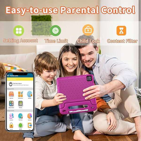 EDDBNi Kids Tablet Android 15 Tablet 10 inch Kids Tablets with Case Quad Core 64GB Dual Camera Parental Controls 2.4G WiFi Educational Tablets - Image 5