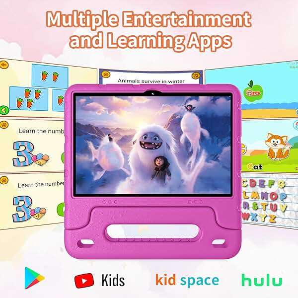 EDDBNi Kids Tablet Android 15 Tablet 10 inch Kids Tablets with Case Quad Core 64GB Dual Camera Parental Controls 2.4G WiFi Educational Tablets - Image 6