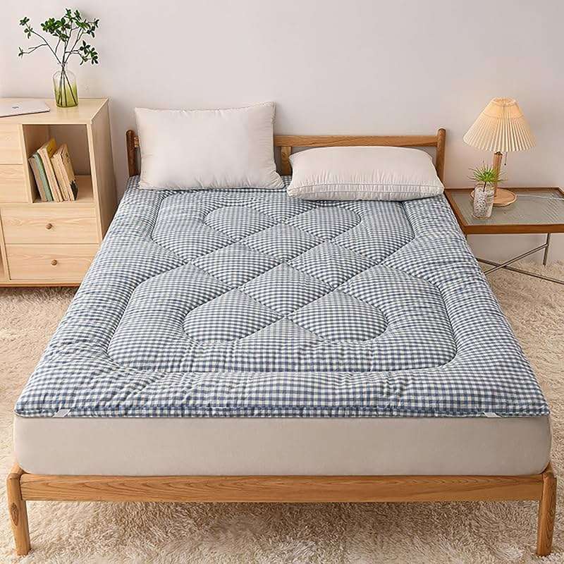 KCCRHIN Japanese Washed Cotton Floor Mattress Soft Thickened Futon Mattress Shikibuton Thick Folding Roll Up Sleeping Pad for Bedroom Guest Camping Lounger Mattress Dormitory Mattress,47*79in/4.4lbs - Image 6