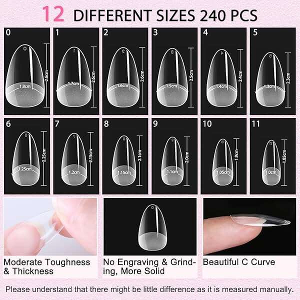 LAVENDER VIOLETS Gel Nail Kit 240 Pcs Short Almond Nail Tips Extension, 21 Gel Colors with Portable U V Light, Nail Glue Base/Glossy/Matte Top Coat for Women Girls VC17 - Image 5