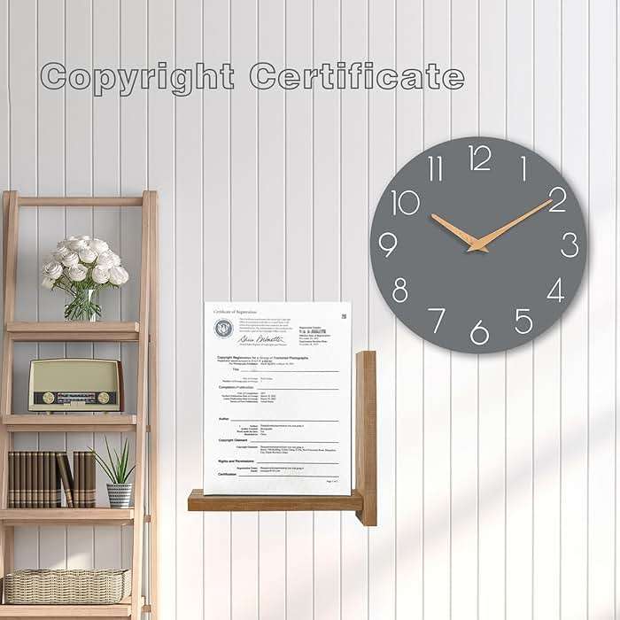 cicininc Wall Clock, Gray Silent Non-Ticking, Decorative Battery Operated Wall Clocks for Bedroom, Kitchen, Home, Office, School, Hotel (8 Inch) - Image 6